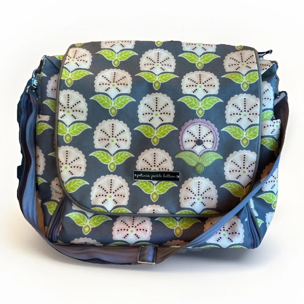 PETUNIA‎ PICKLE BOTTOM Boxy Backpack DIAPER BAG GREEN/PINK GRAY READ